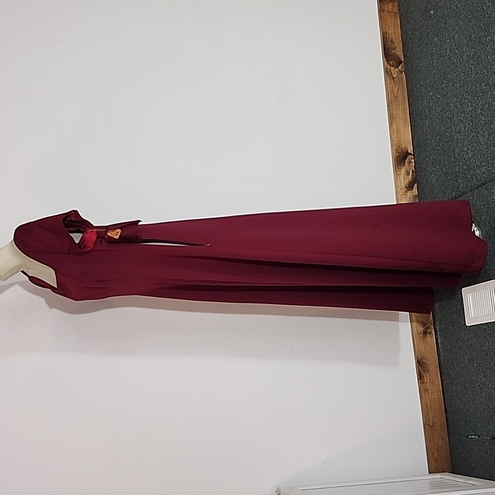 Dress Vintage Faux Corset Burgundy Plus Size 18 - Picture 7 of 13